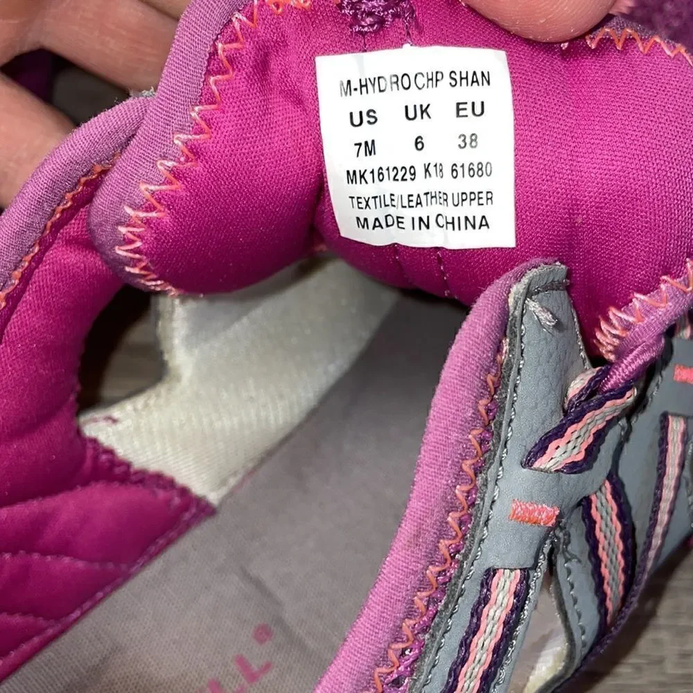 Merrell Hydro Choprock Big Girls Size 7 Purple Pink Hiking Sandal